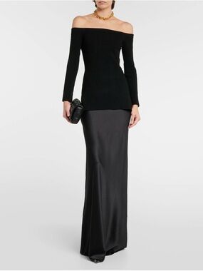 VERONICA BEARD BLACK SILK MAXI SKIRT